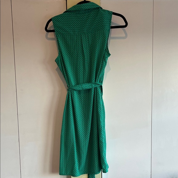 Banana Republic Green Sleeveless Polka Dot Midi Shirt Dress - Picture 3 of 4